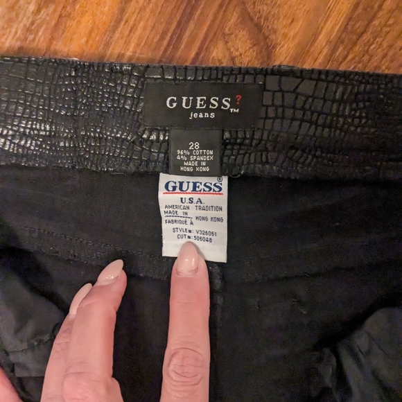 Black Guess snakeskin jeans size 28 - Picture 3 of 10